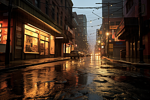 暴雨环境下雨摄影图