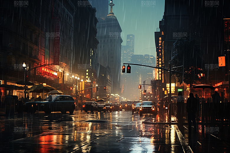 暴雨大雨高清摄影图