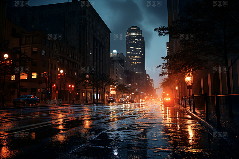 暴雨下雨安静摄影图