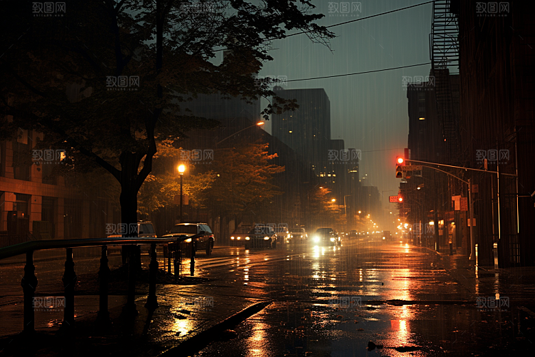 暴雨大雨环境摄影图
