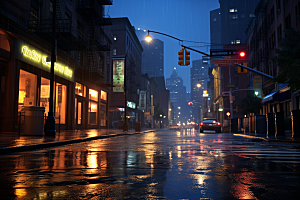 暴雨大雨环境摄影图