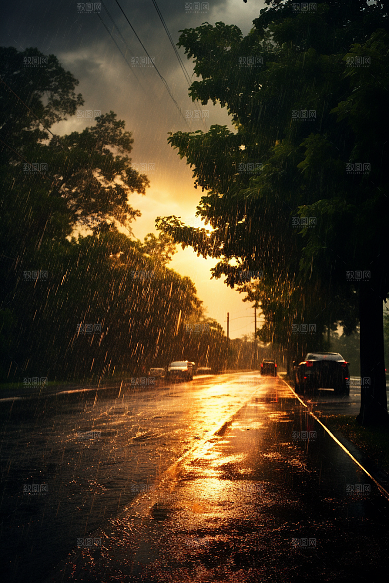 暴雨户外室外摄影图