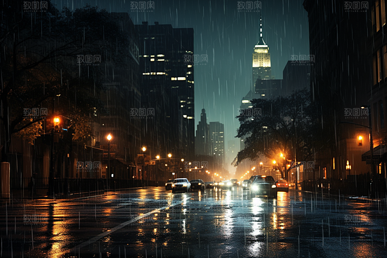 暴雨自然下雨摄影图