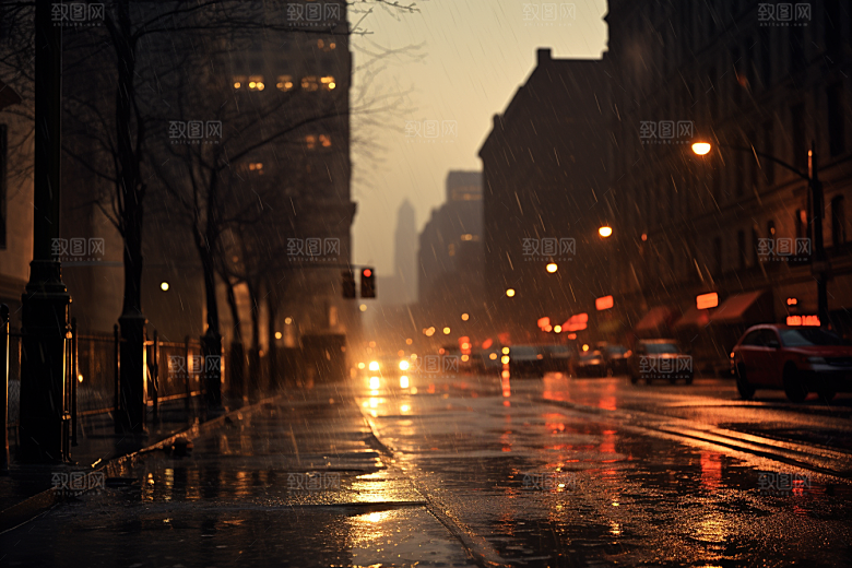 暴雨下雨雨夜摄影图