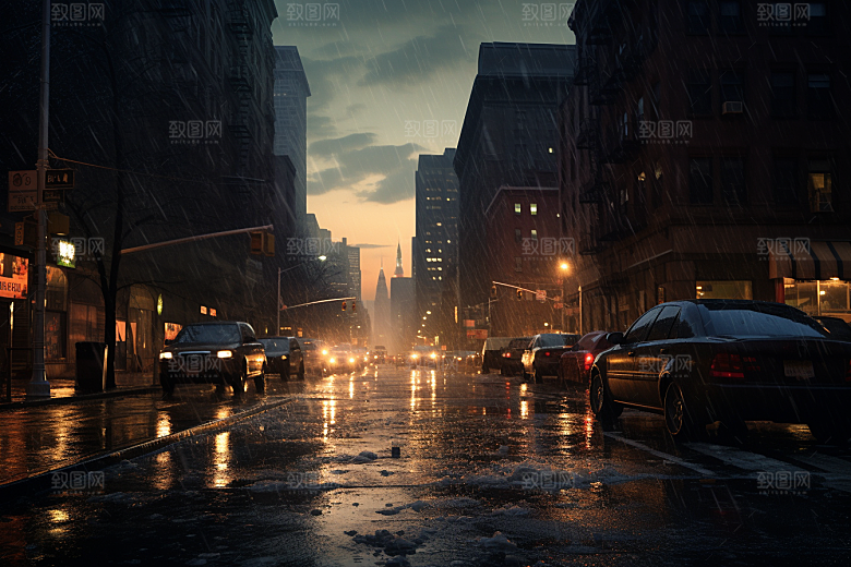 暴雨安静户外摄影图