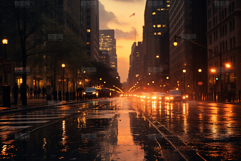 暴雨大雨室外摄影图