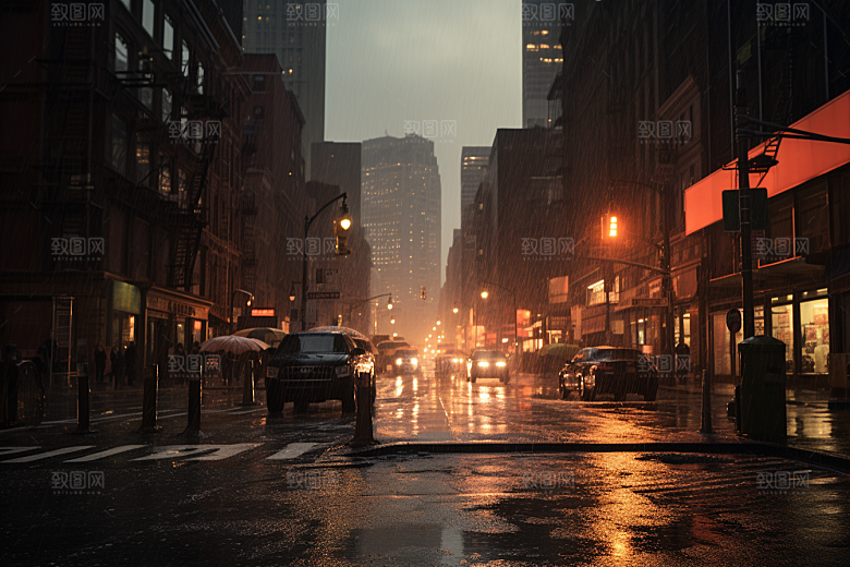 暴雨下雨室外摄影图
