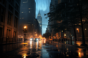 暴雨雨天户外摄影图