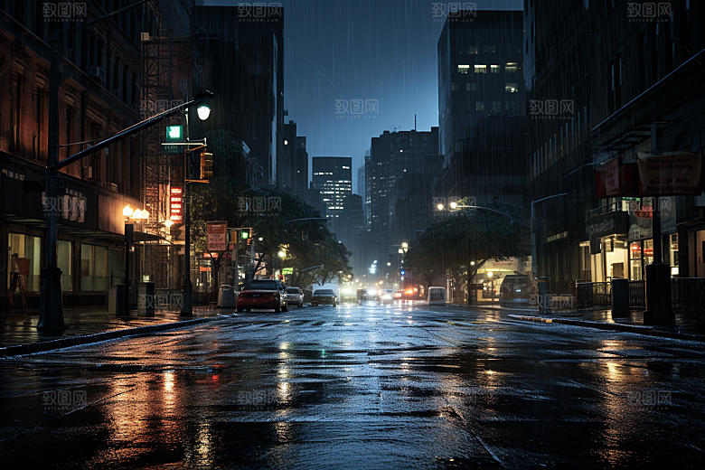 暴雨户外环境摄影图