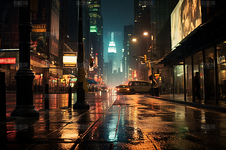 暴雨下雨雨夜摄影图