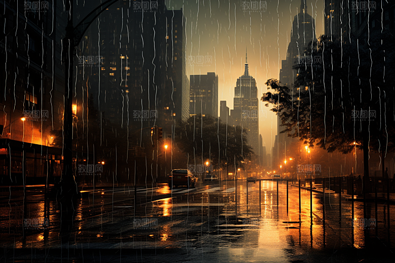 暴雨自然下雨摄影图