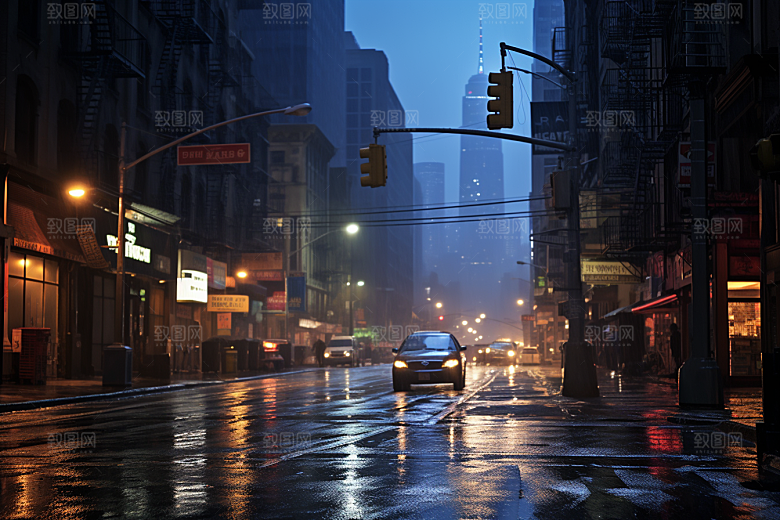 暴雨雨天自然摄影图