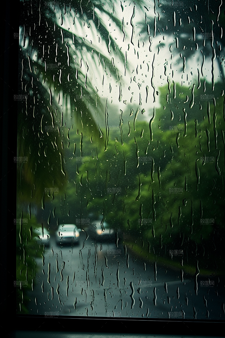 暴雨安静下雨摄影图
