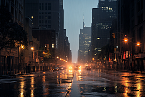 暴雨环境雨夜摄影图
