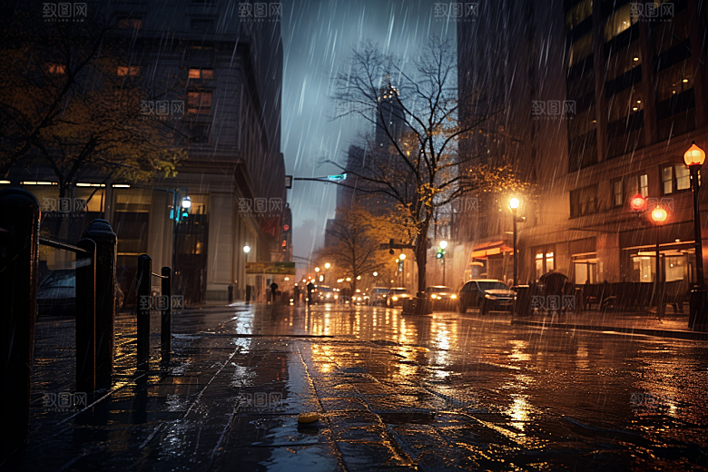 暴雨大雨安静摄影图