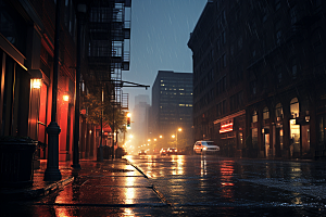 暴雨雨天自然摄影图