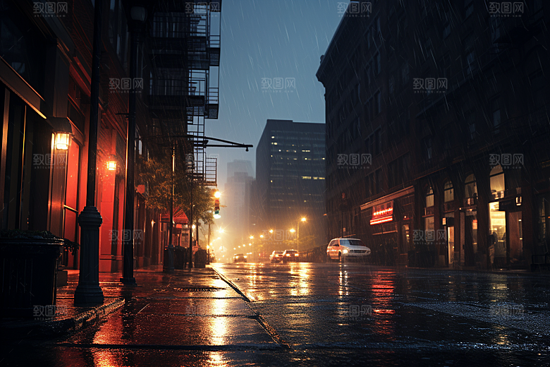暴雨雨天自然摄影图