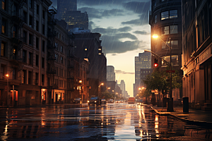暴雨下雨自然摄影图