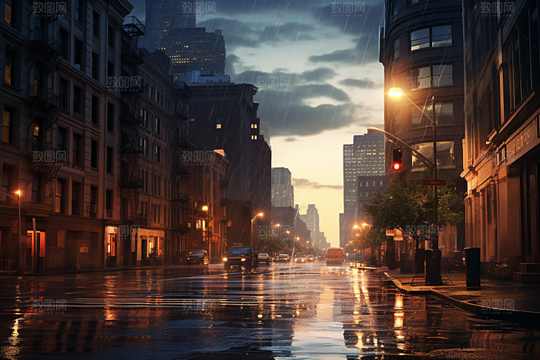 暴雨下雨自然摄影图