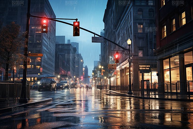 暴雨户外下雨摄影图