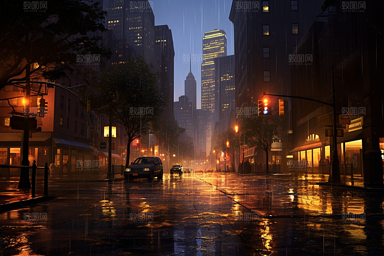 暴雨大雨雨天摄影图