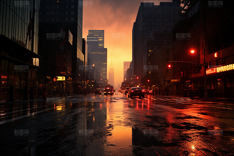 暴雨大雨雨天摄影图