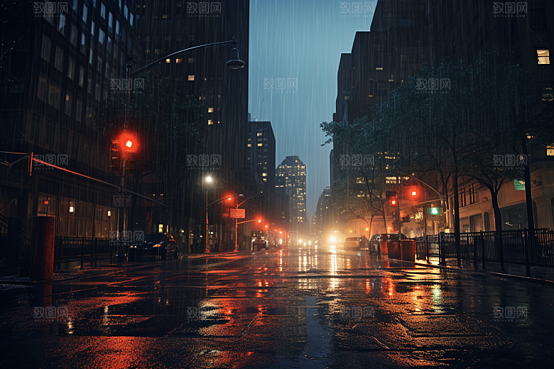 暴雨环境室外摄影图