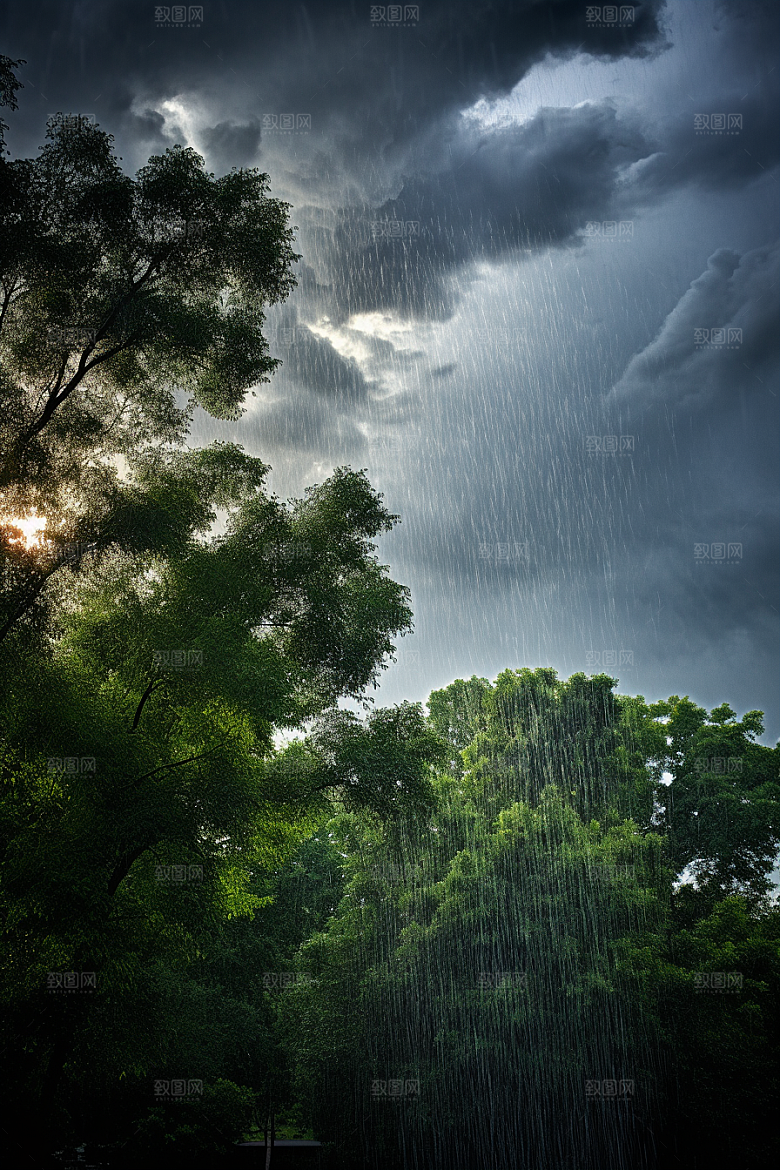 暴雨室外雨天摄影图