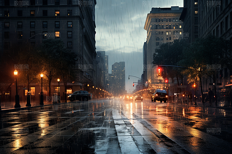 暴雨户外雨夜摄影图