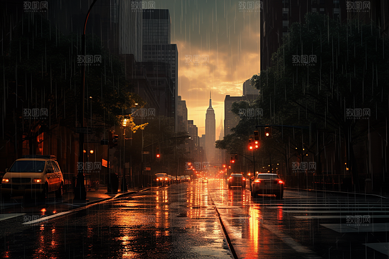 暴雨雨天高清摄影图