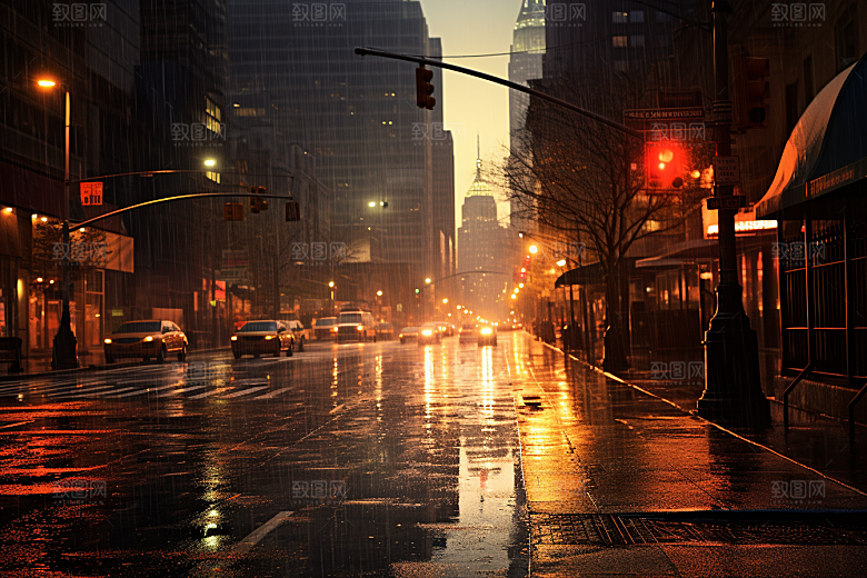 暴雨雨天安静摄影图