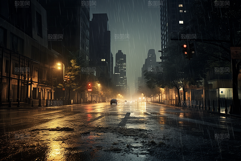 暴雨高清雨天摄影图