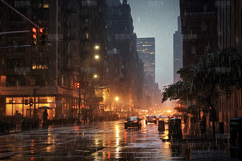 暴雨自然雨天摄影图