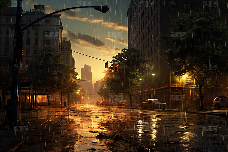 暴雨安静户外摄影图