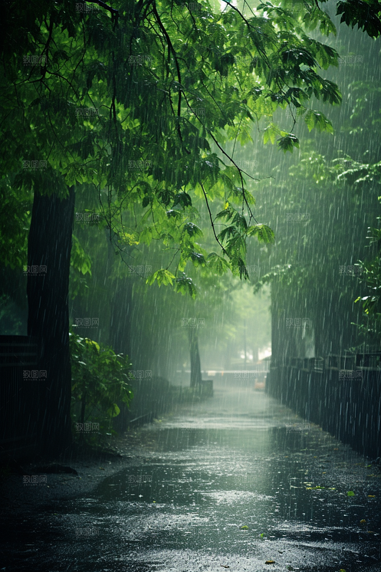 暴雨自然大雨摄影图