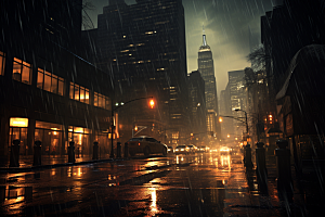 暴雨大雨雨天摄影图