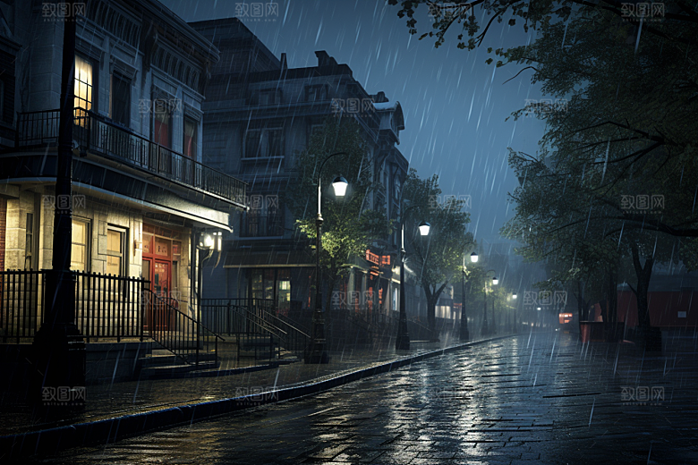 暴雨安静环境摄影图