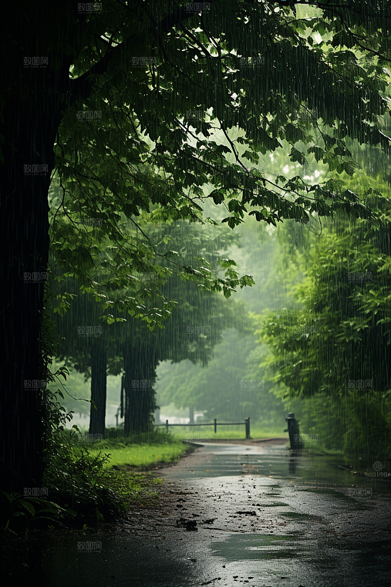 暴雨雨夜自然摄影图