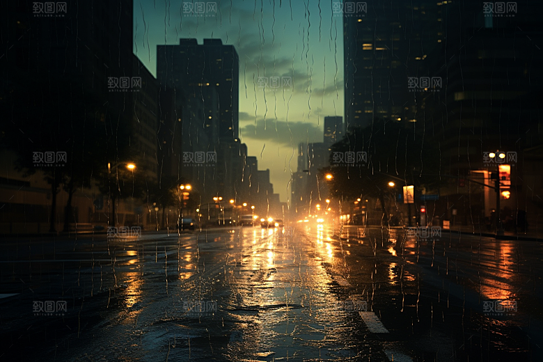 暴雨室外下雨摄影图