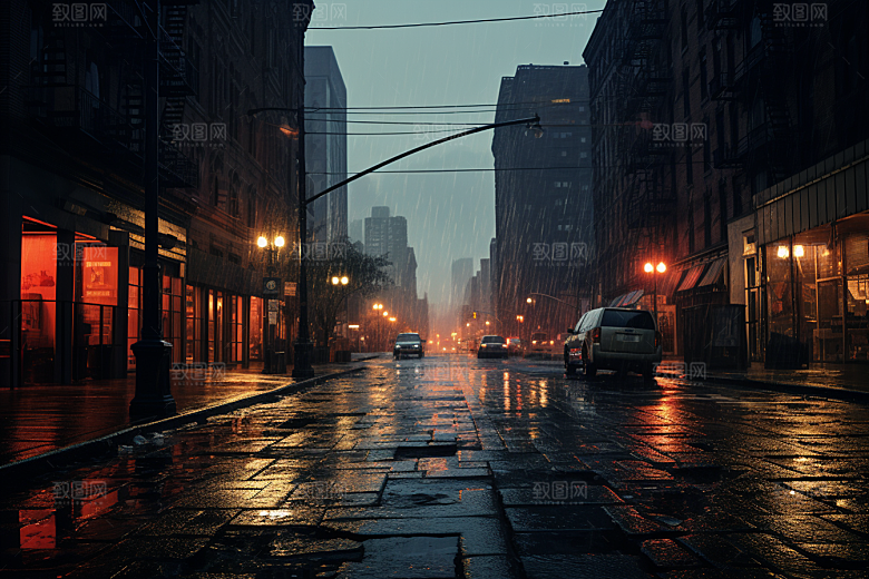 暴雨自然下雨摄影图