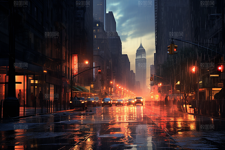 暴雨环境大雨摄影图