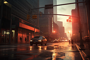 暴雨安静下雨摄影图