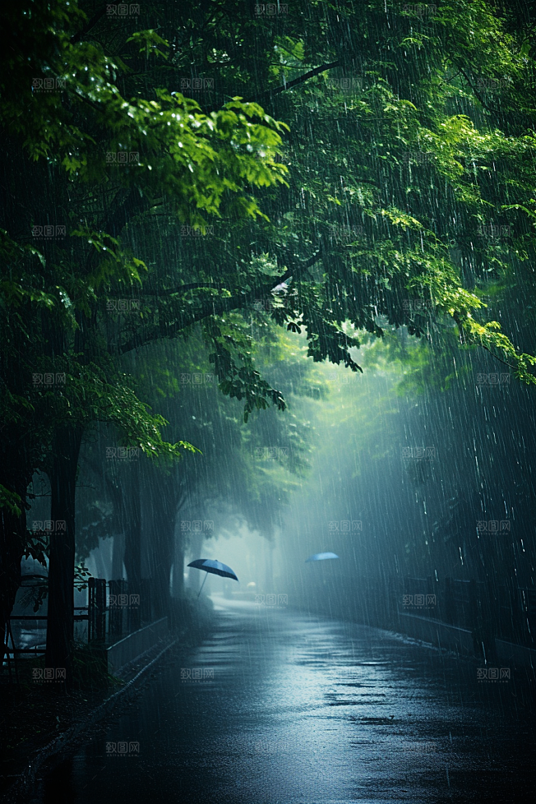 暴雨室外雨天摄影图