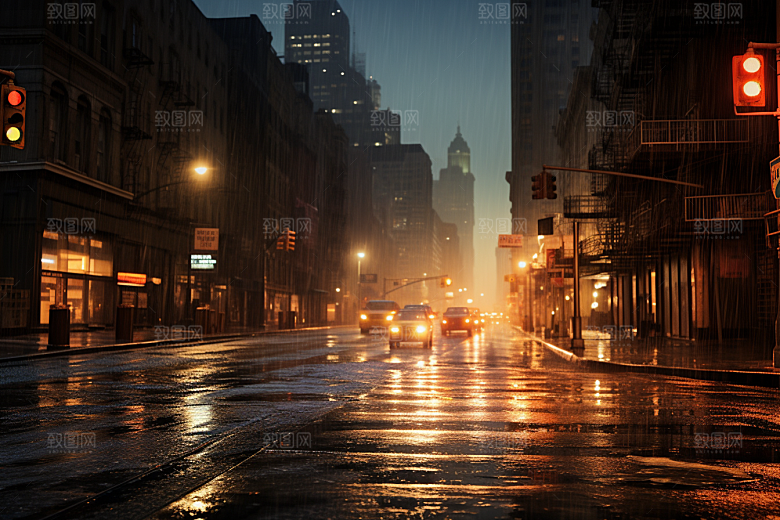 暴雨高清雨夜摄影图