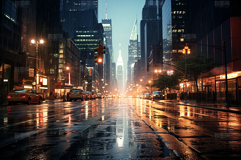 暴雨雨天户外摄影图