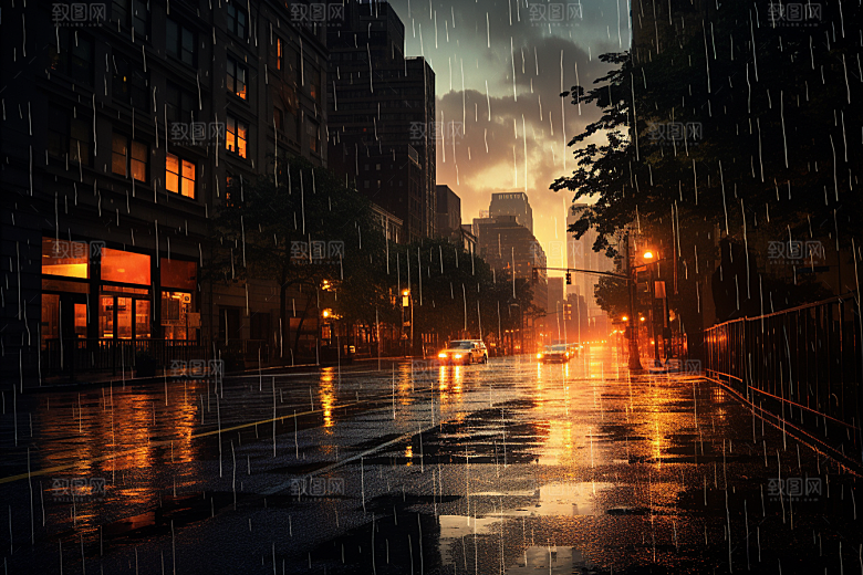 暴雨环境雨天摄影图