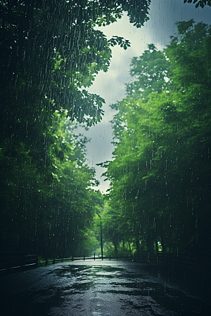 暴雨大雨下雨摄影图