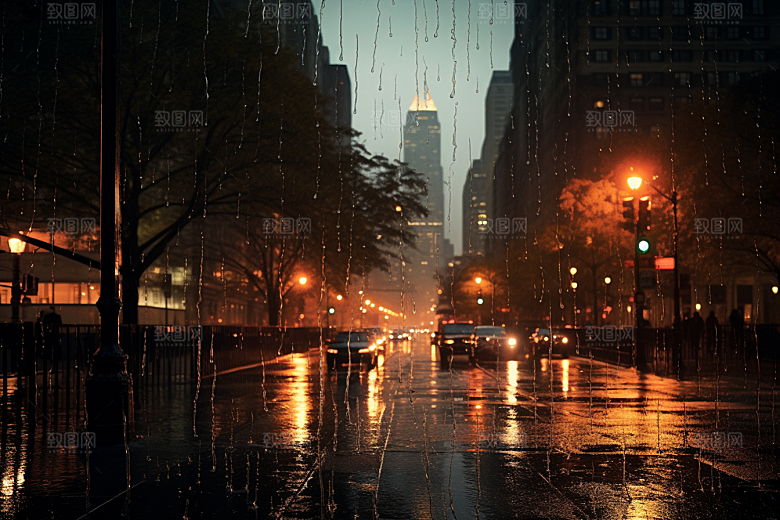 暴雨大雨自然摄影图
