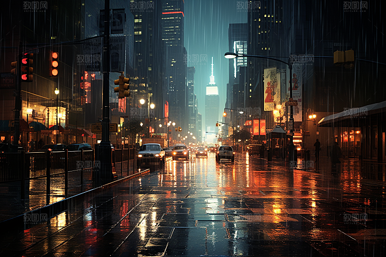 暴雨大雨环境摄影图