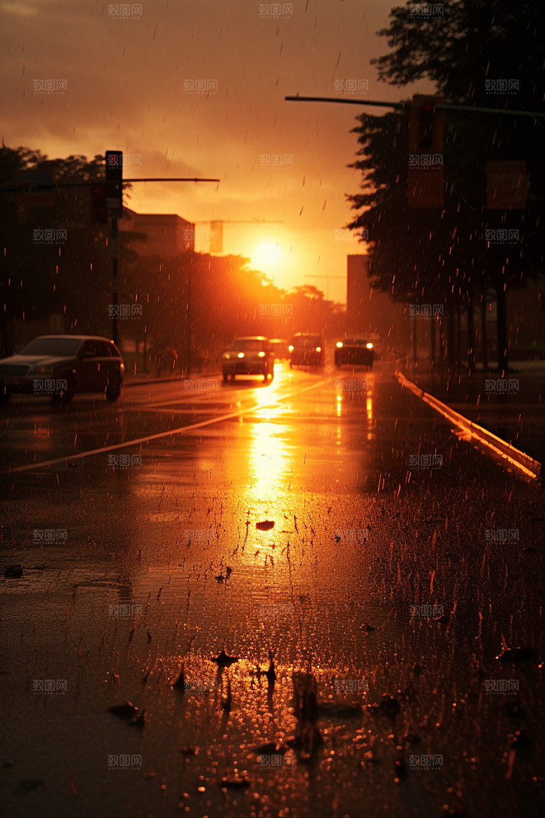 暴雨高清大雨摄影图